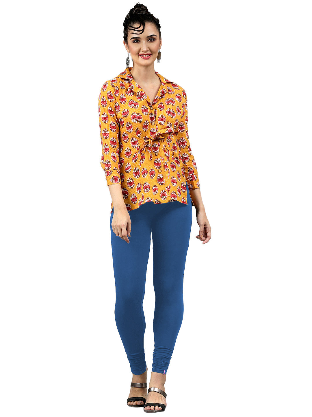 Presta Churidar Leggings Premium- Jean Blue