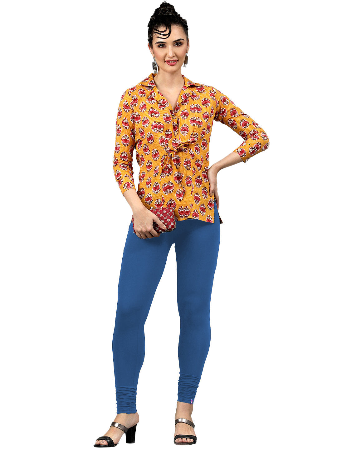 Presta Churidar Leggings Premium- Jean Blue