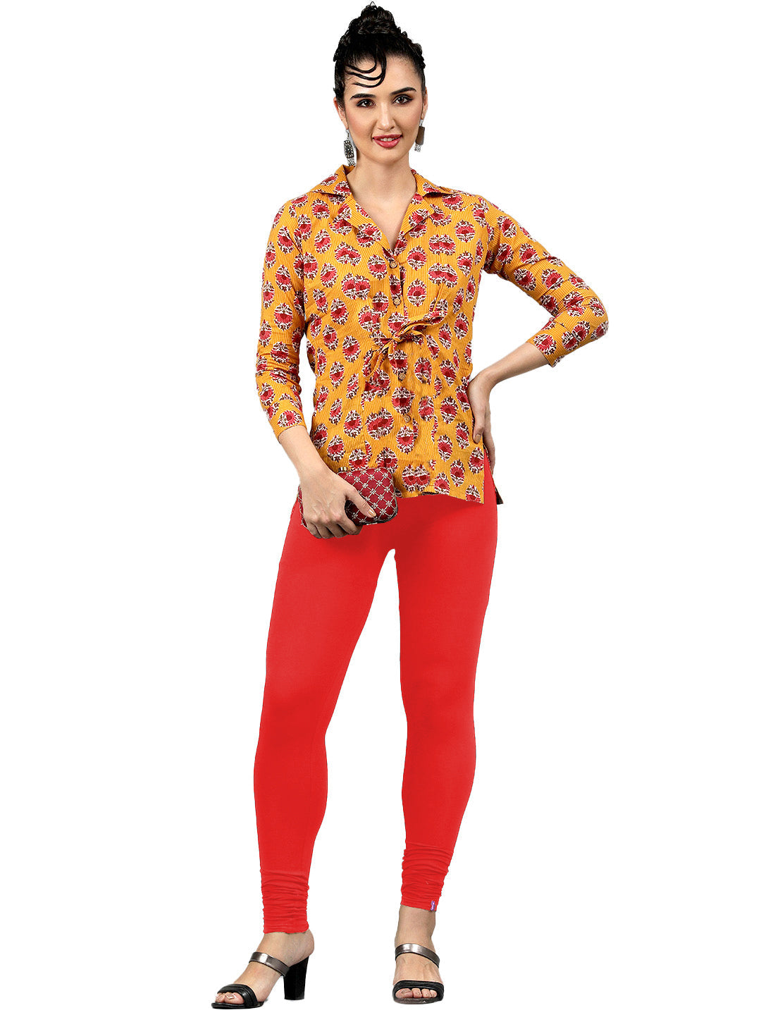 Presta Churidar Leggings Premium - Lt.Tomato
