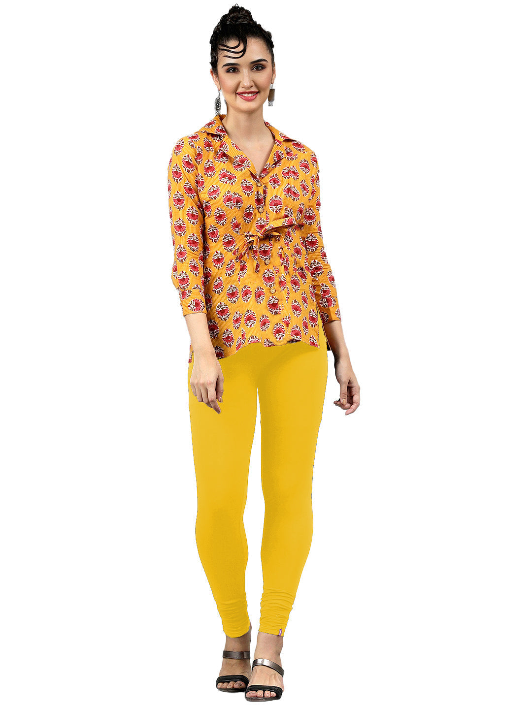Presta Churidar Leggings Premium - Mango Yellow