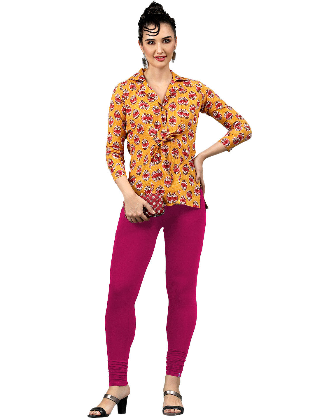 Presta Churidar Leggings Premium - Old Megentha