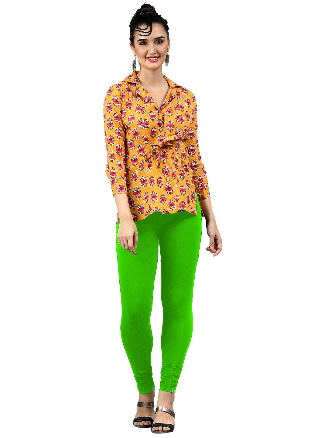 Presta Churidar Leggings Premium - Parrot Green
