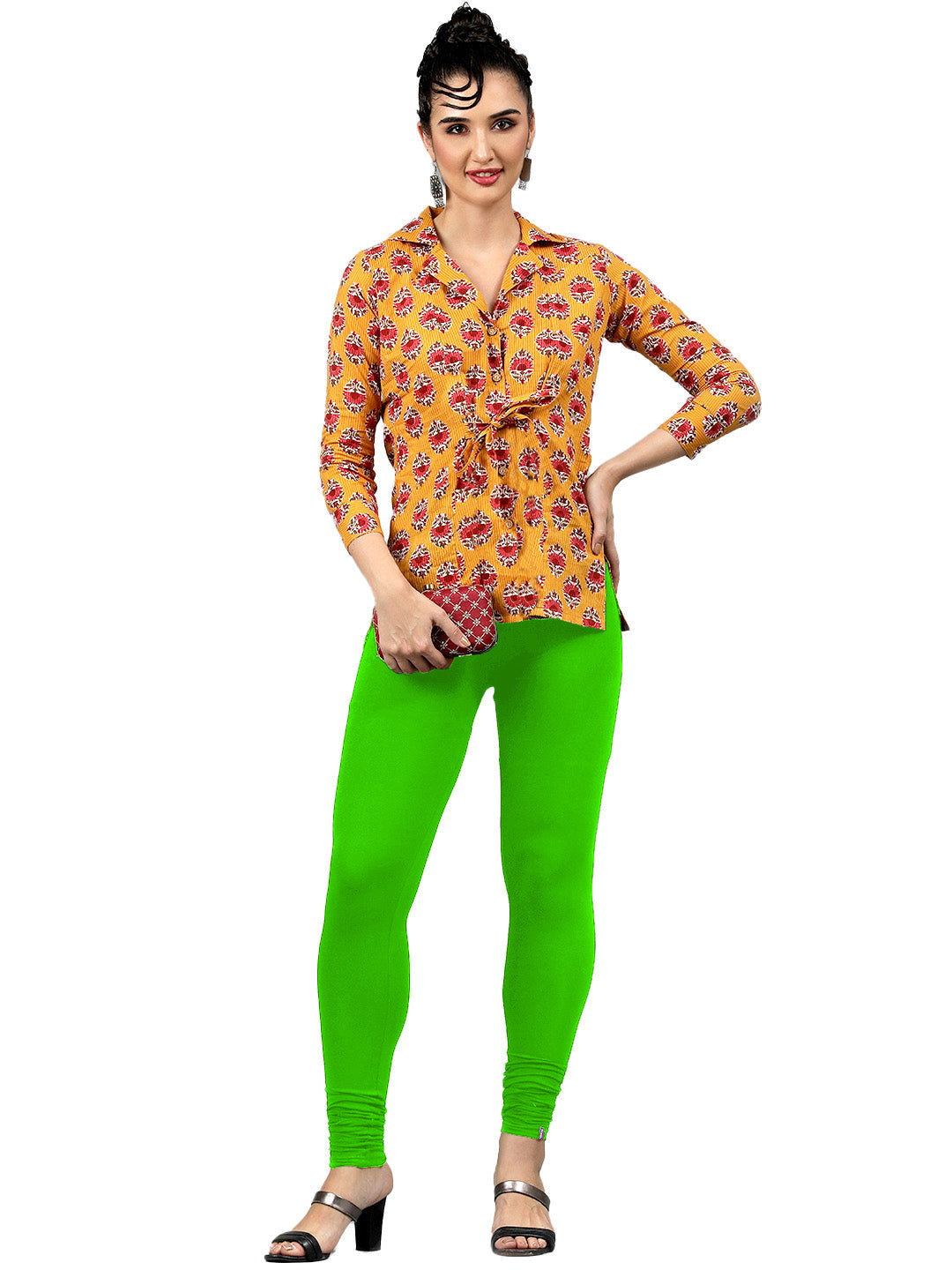Presta Churidar Leggings Premium - Parrot Green