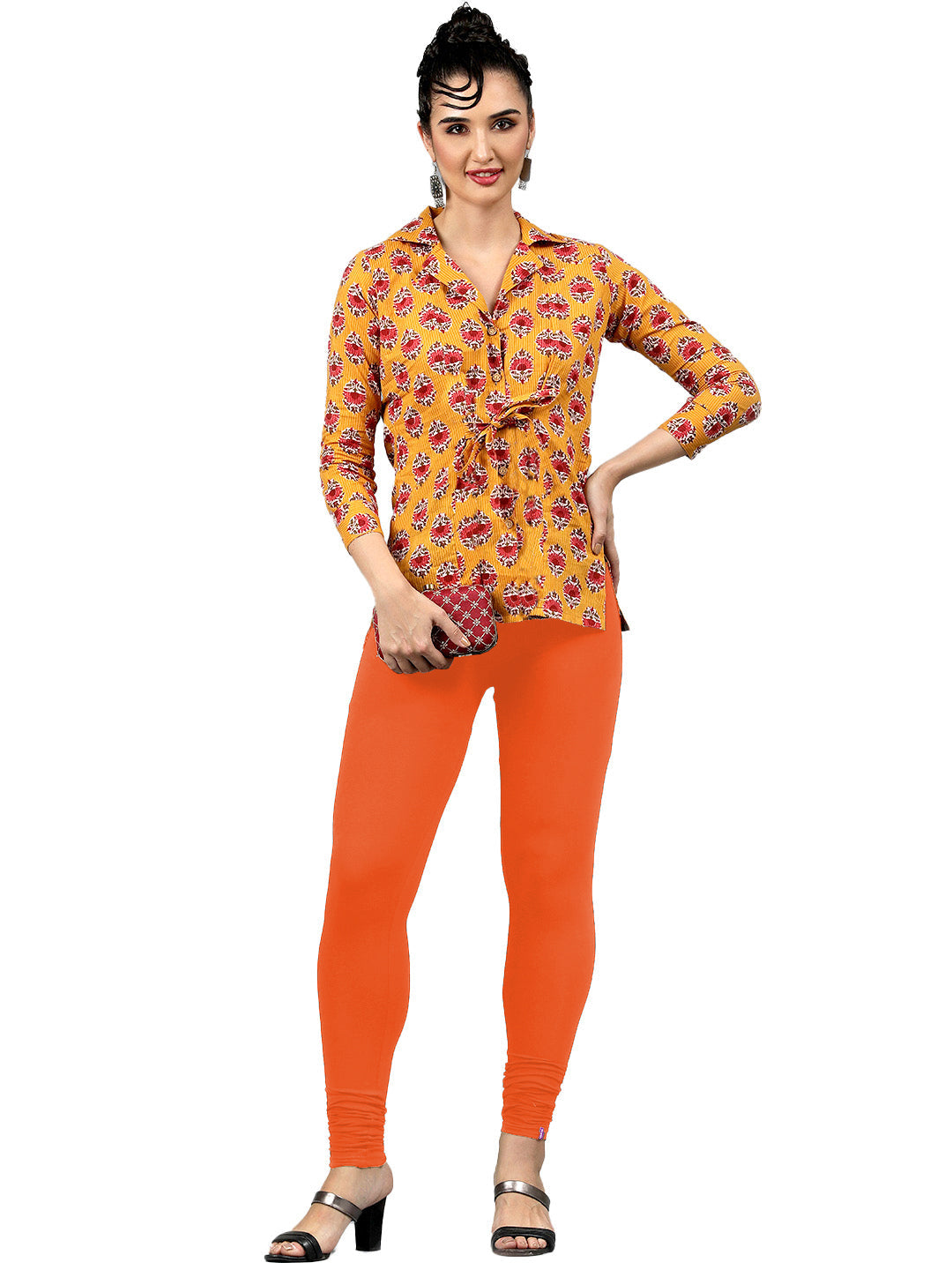 Presta Churidar Leggings Premium - Peach