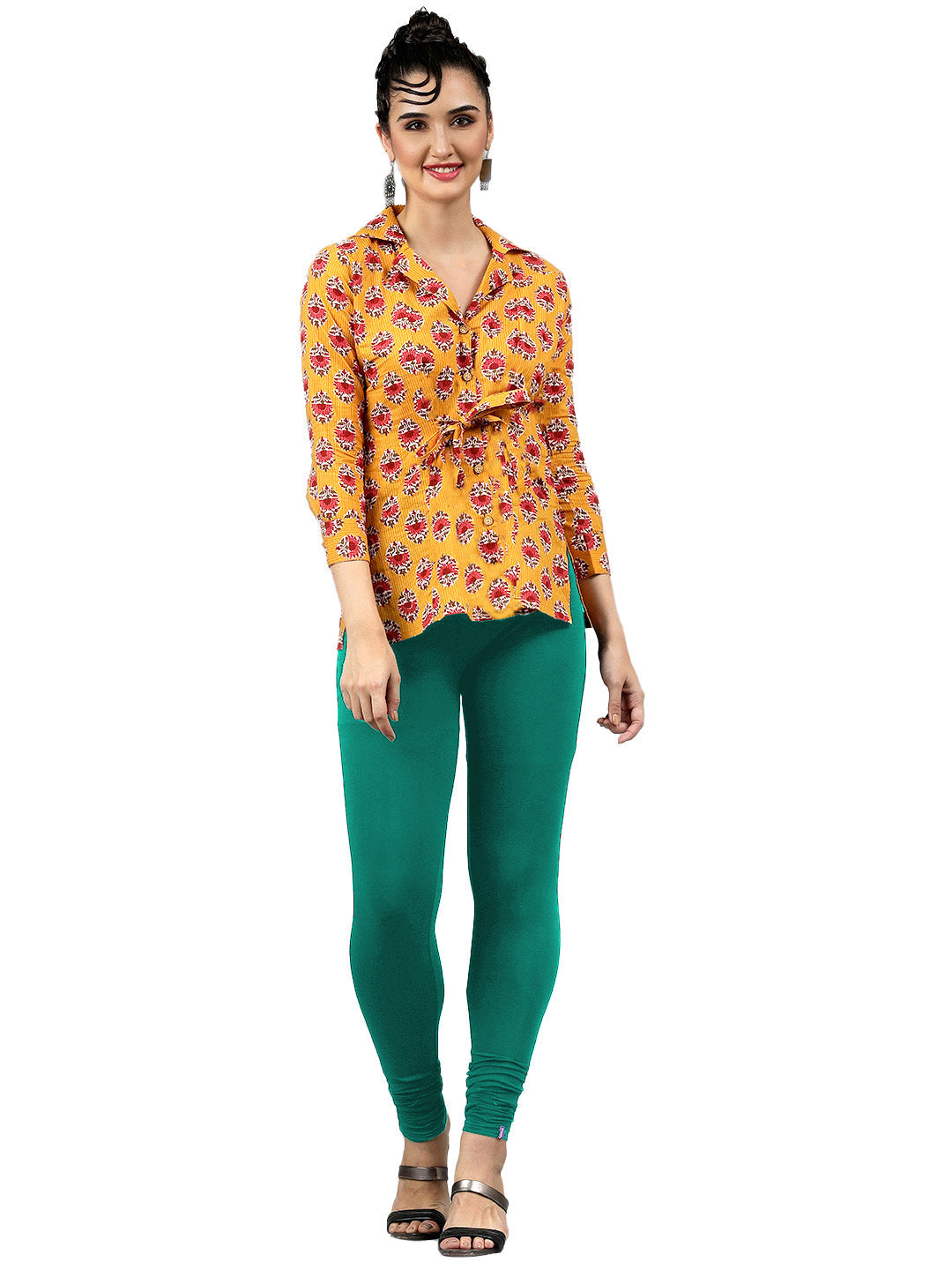 Presta Churidar Leggings Premium - Peacock Green
