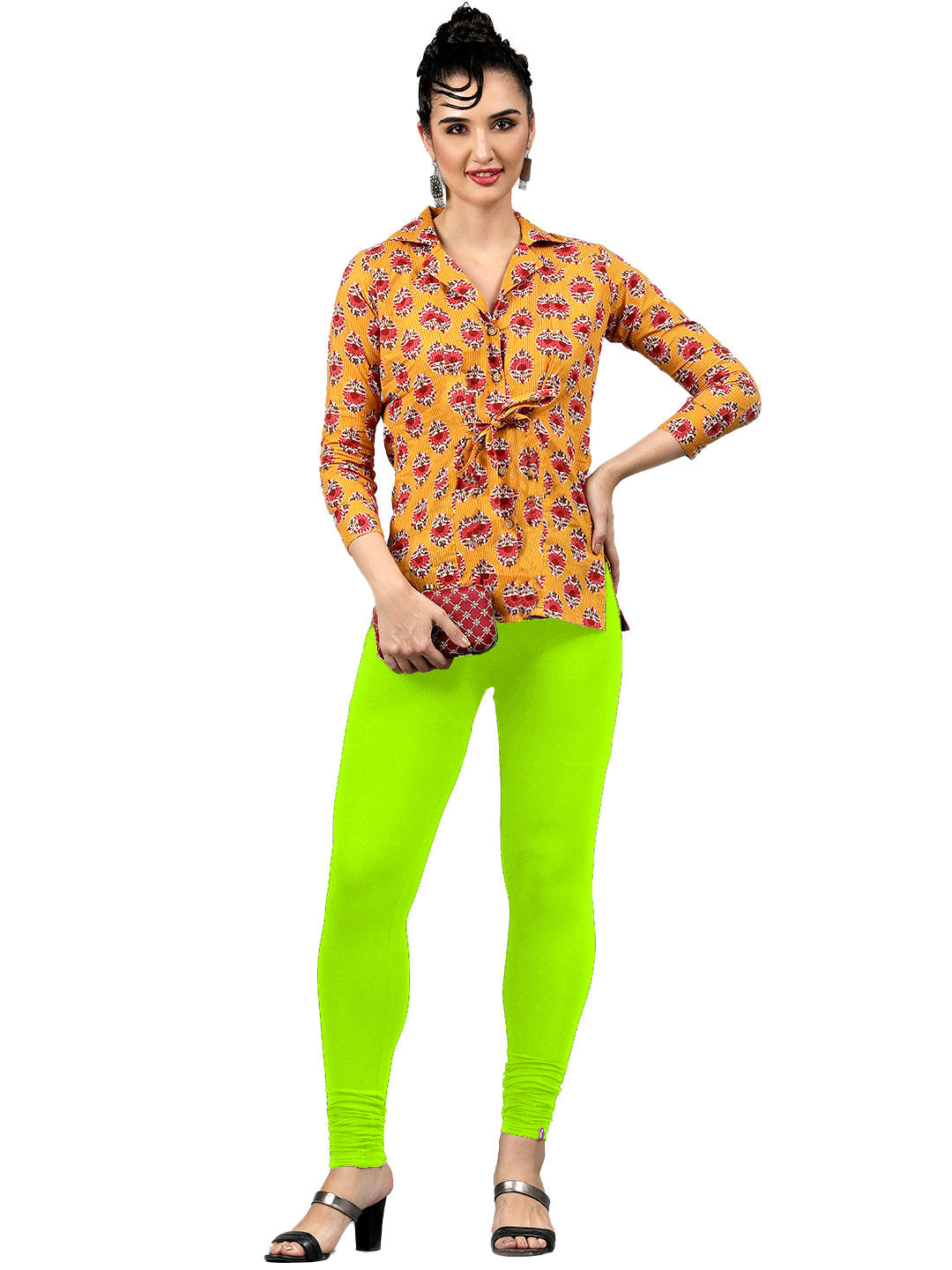 Presta Churidar Leggings Premium - Pista Green
