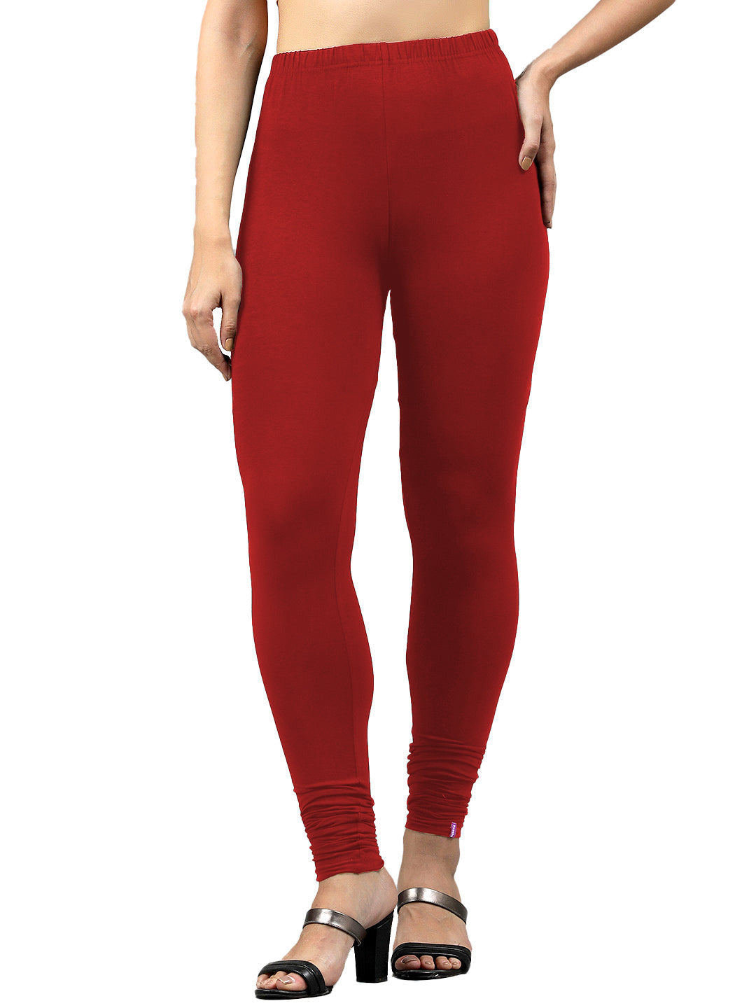 Presta Churidar Leggings Premium - Red Maroon