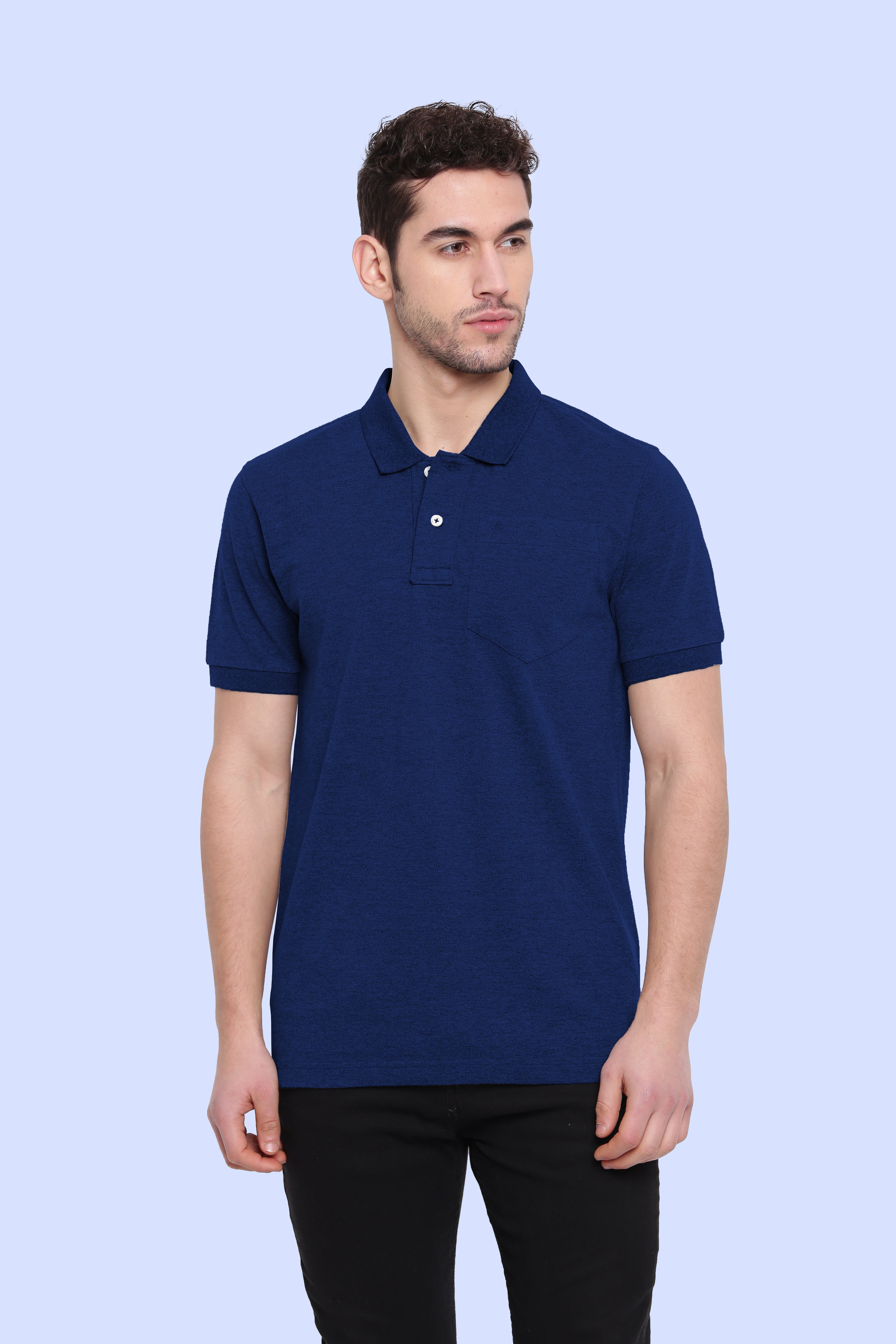 Poomer Polo Collar T-Shirt - Royal Blue