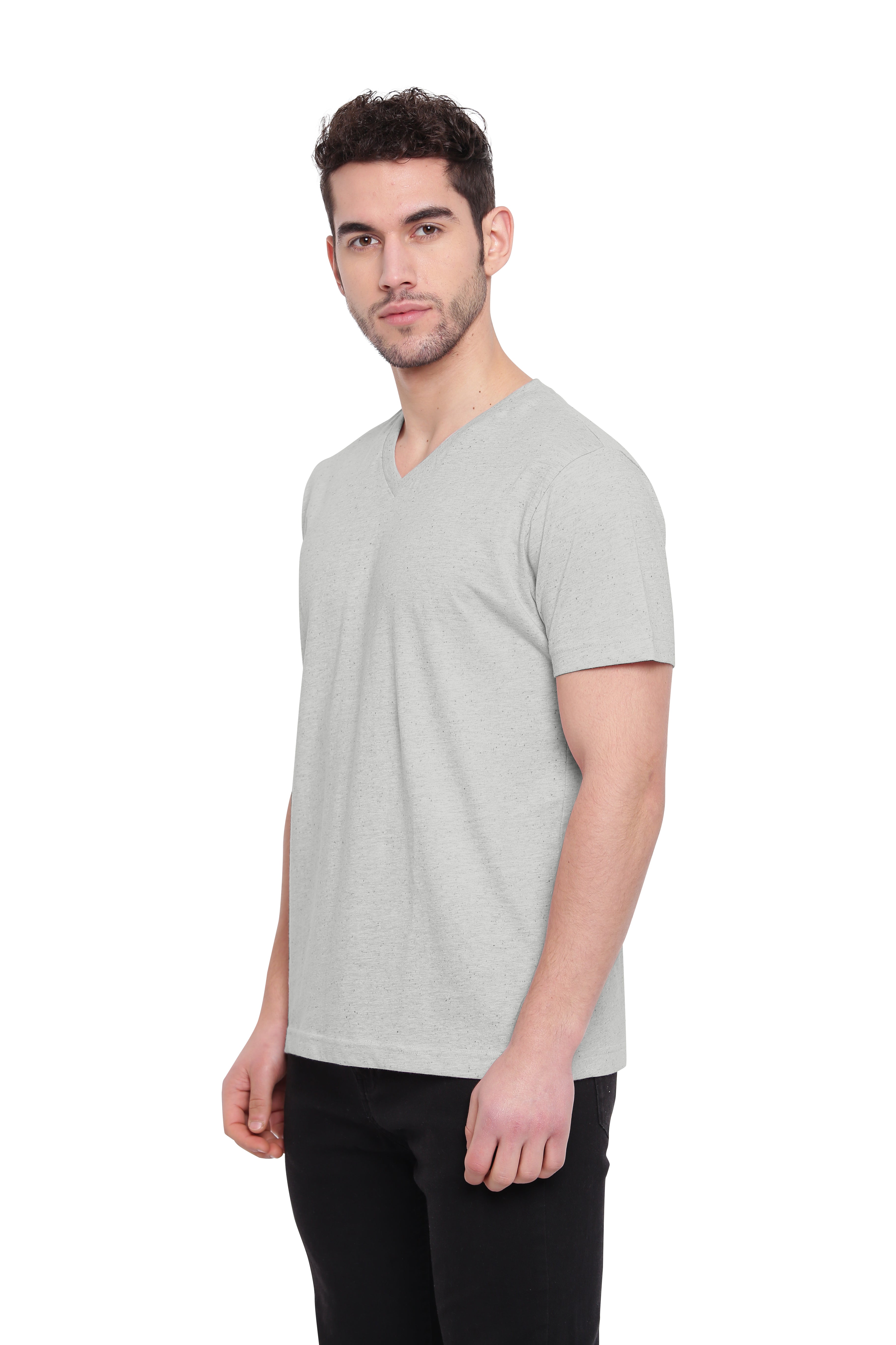 Poomer T-Shirt Solid V Neck - Beige