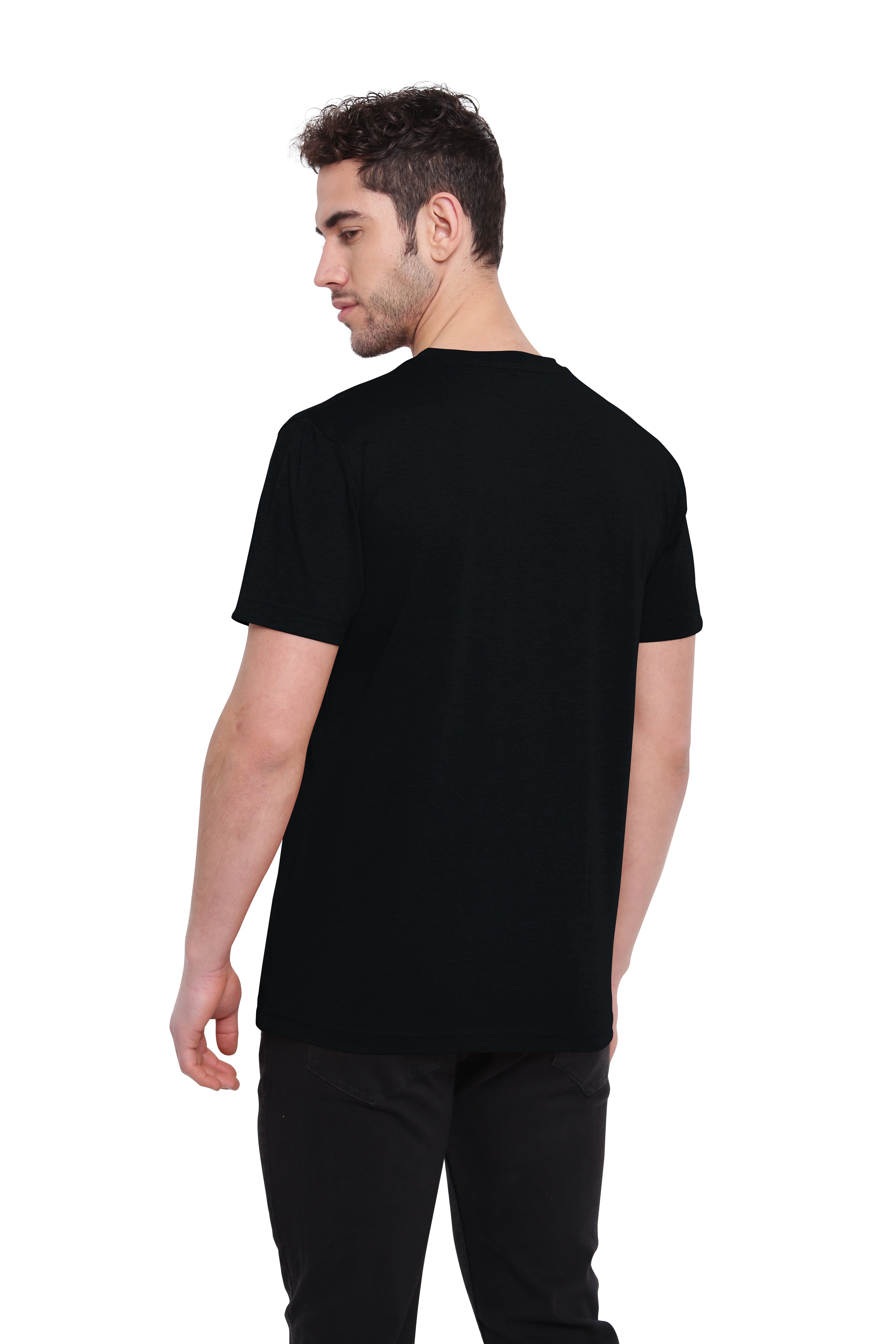 Poomer T-Shirt Solid V Neck - Black