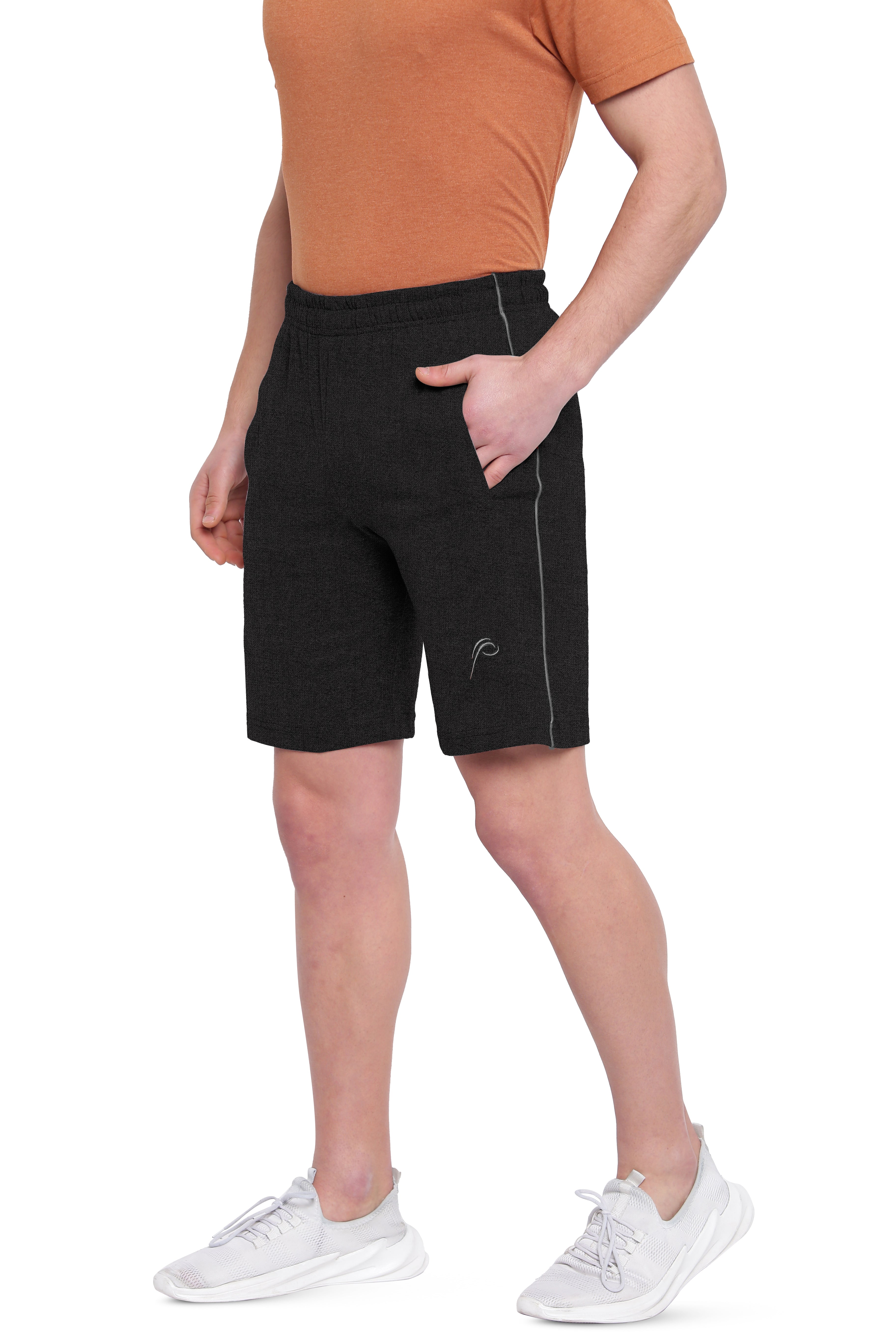 Poomer Casual Shorts - Black Melange