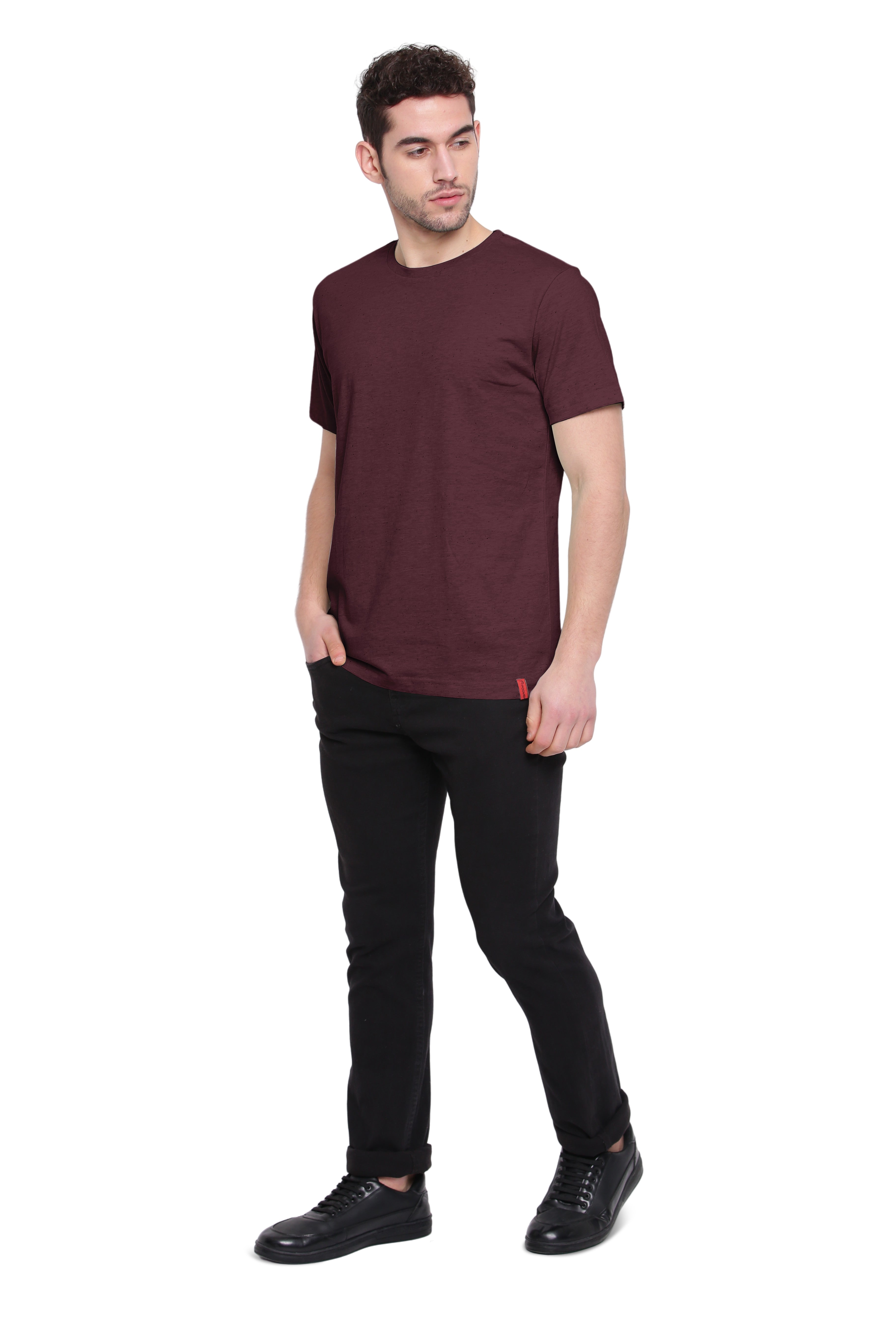 Poomer Casual T-Shirt - Burgundy Red