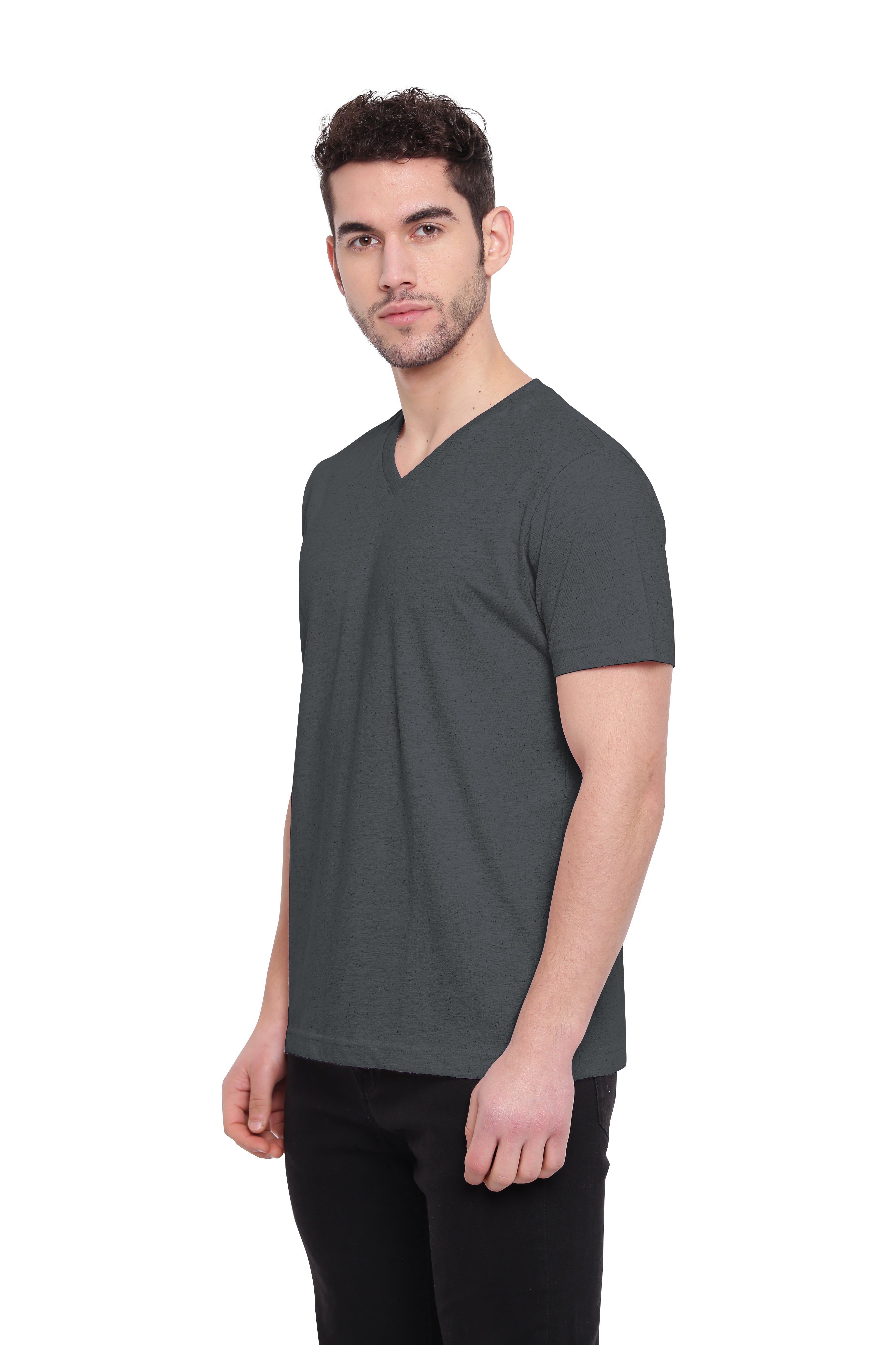 Poomer Casual T-Shirt V Neck - Cool Gray