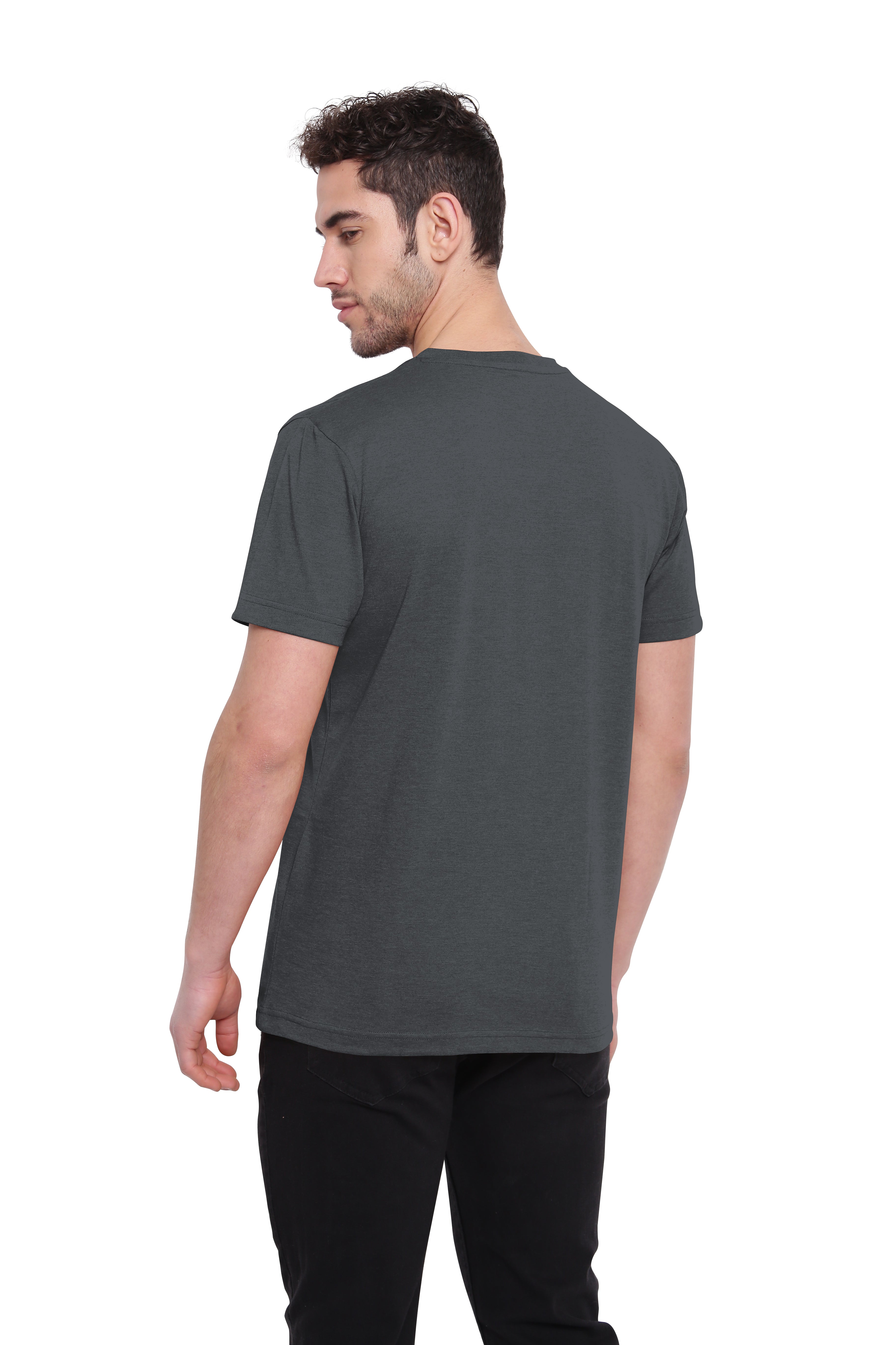 Poomer T-Shirt Solid V Neck - Grey