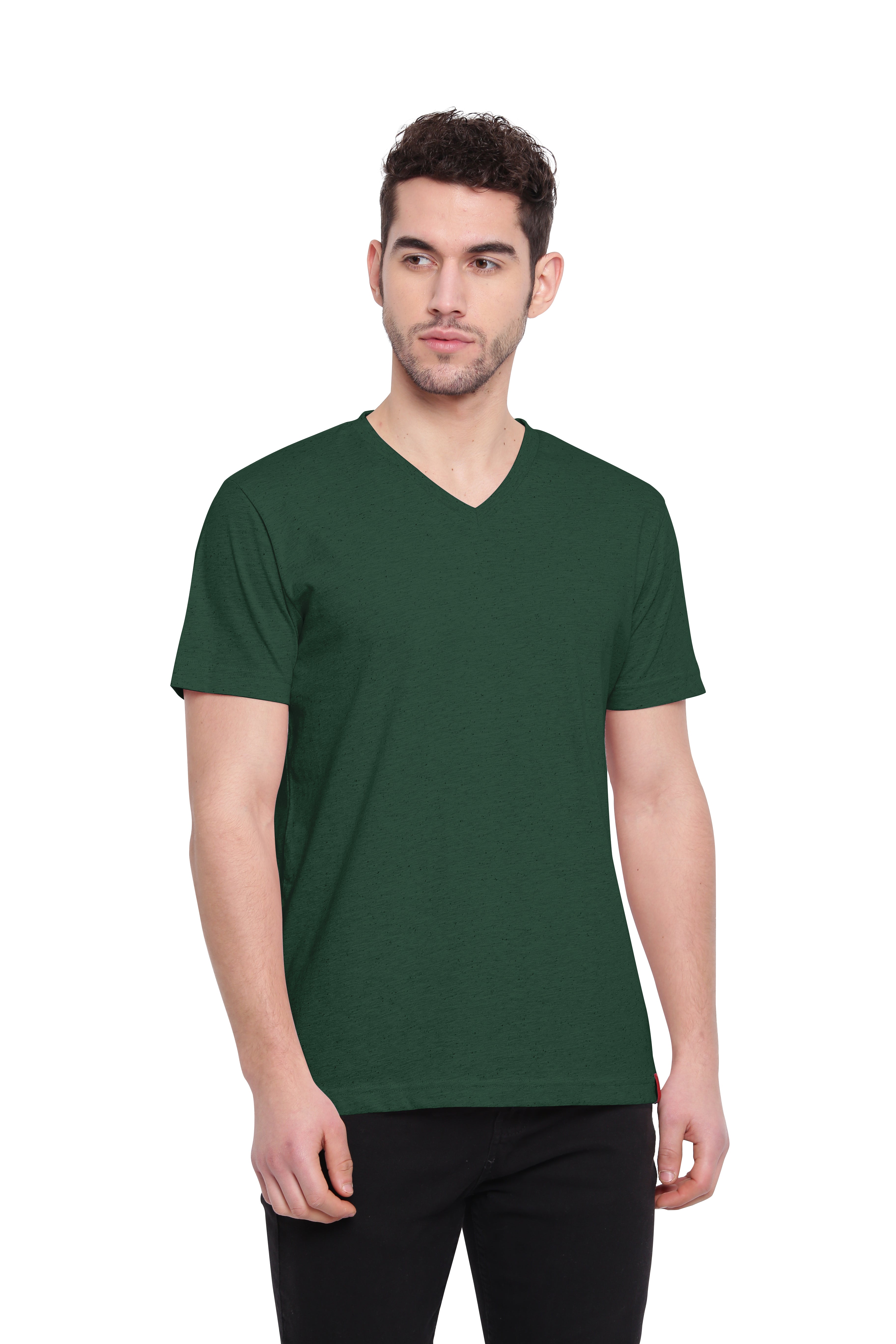 Poomer Casual T-Shirt V Neck - Dark Green