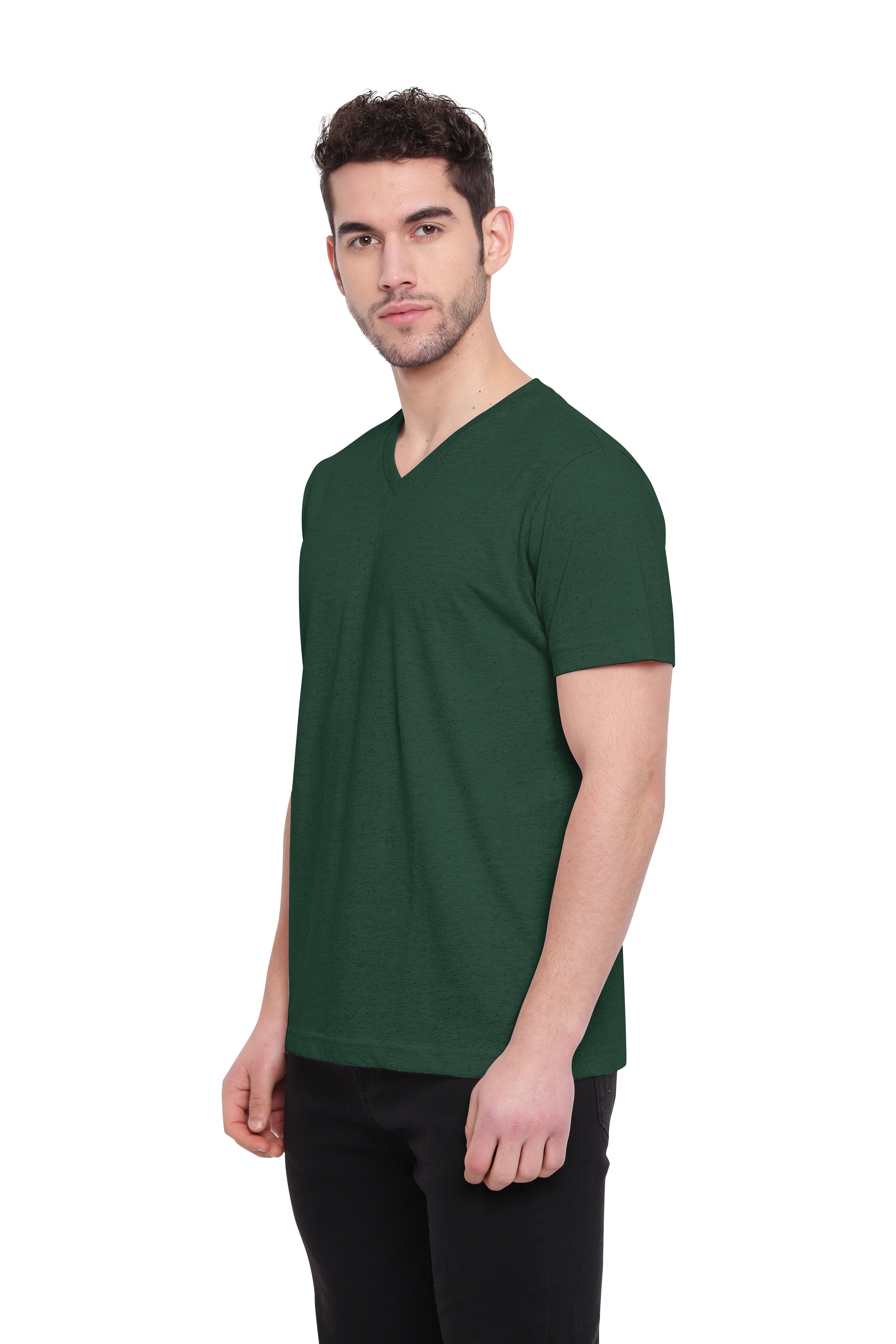 Poomer Casual T-Shirt V Neck - Dark Green
