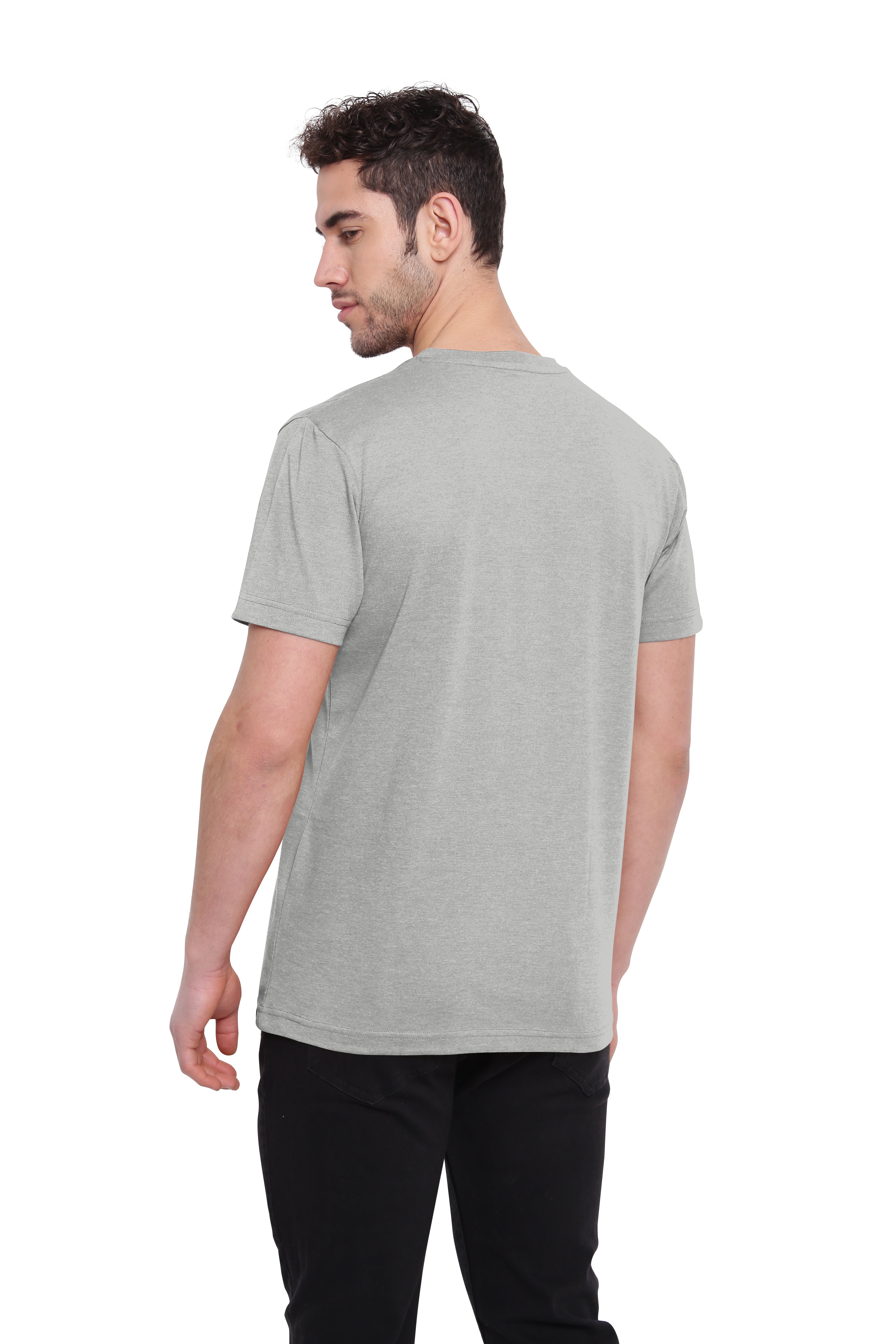 Poomer T-Shirt Solid V Neck  - Light Grey