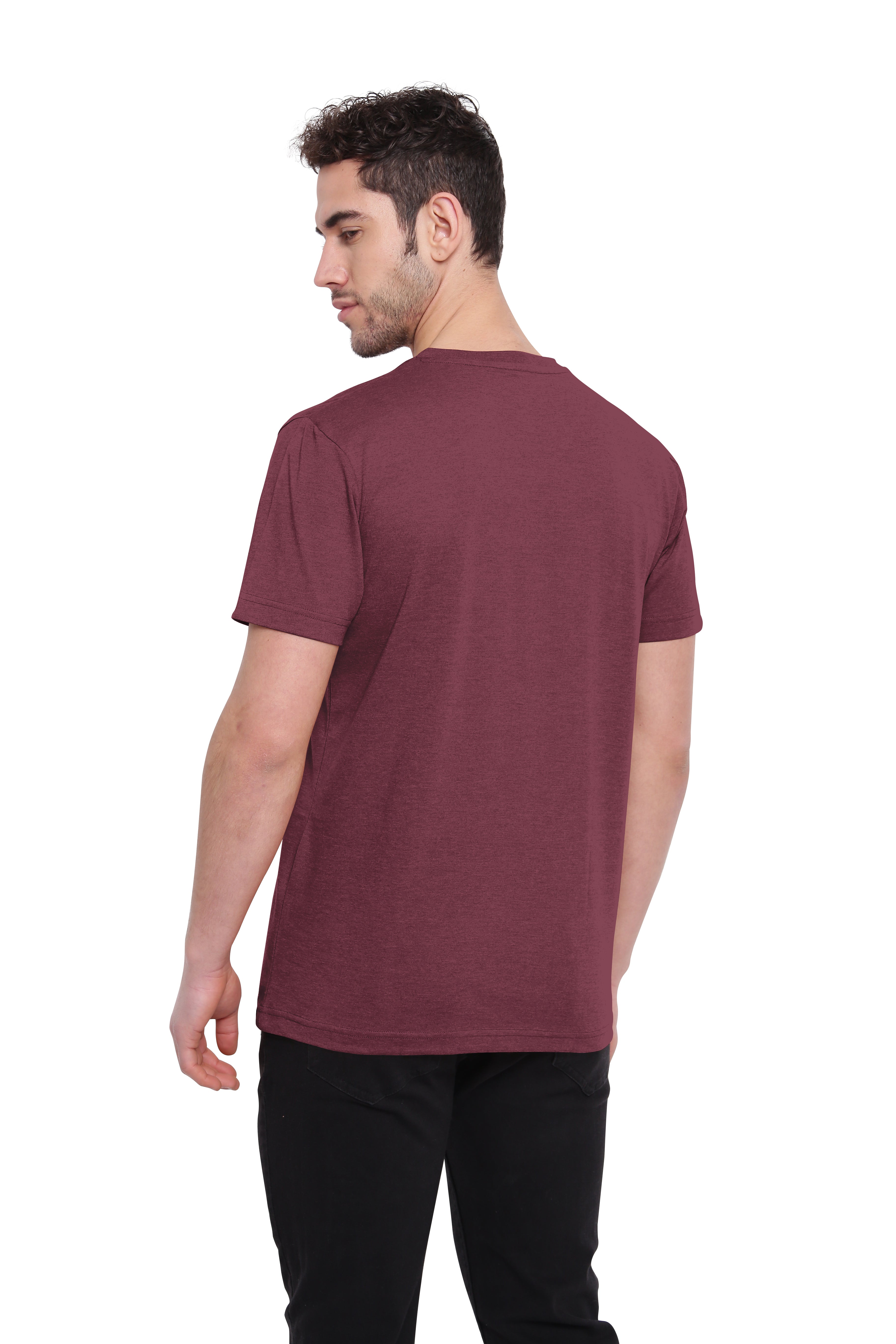 Poomer Casual T-Shirt V Neck - Maroon