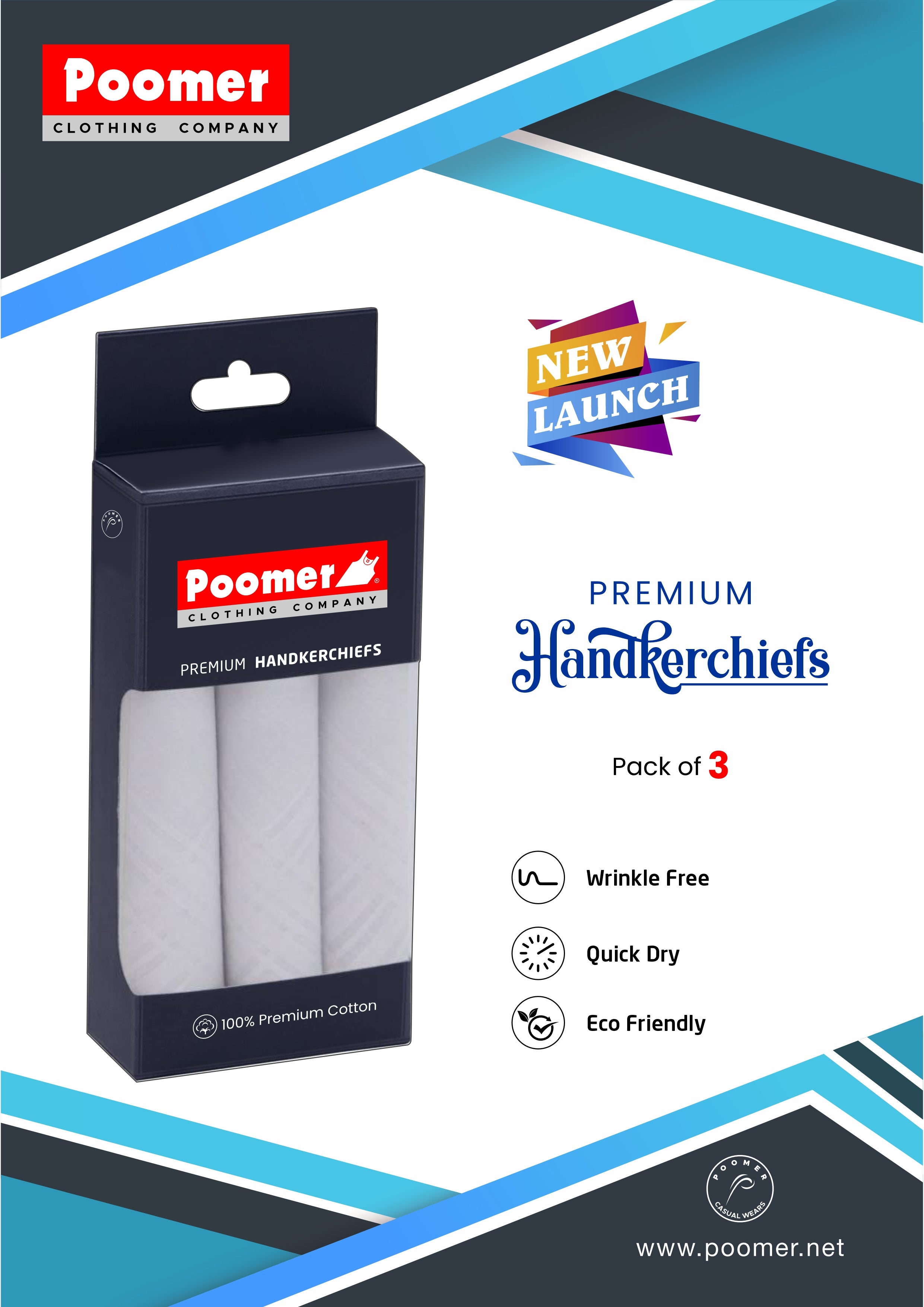 Poomer Handkerchief Premium - Fresh White