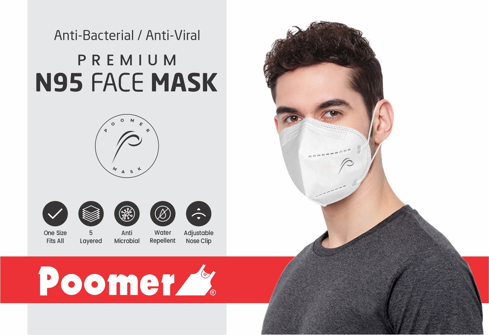 Poomer N95 5 layer Face Mask