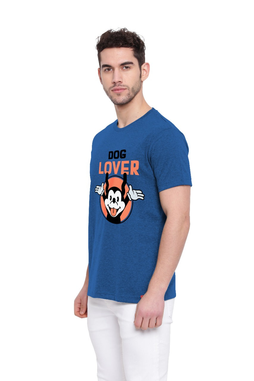 Poomer Printed T-Shirt Dog Lover - Blue
