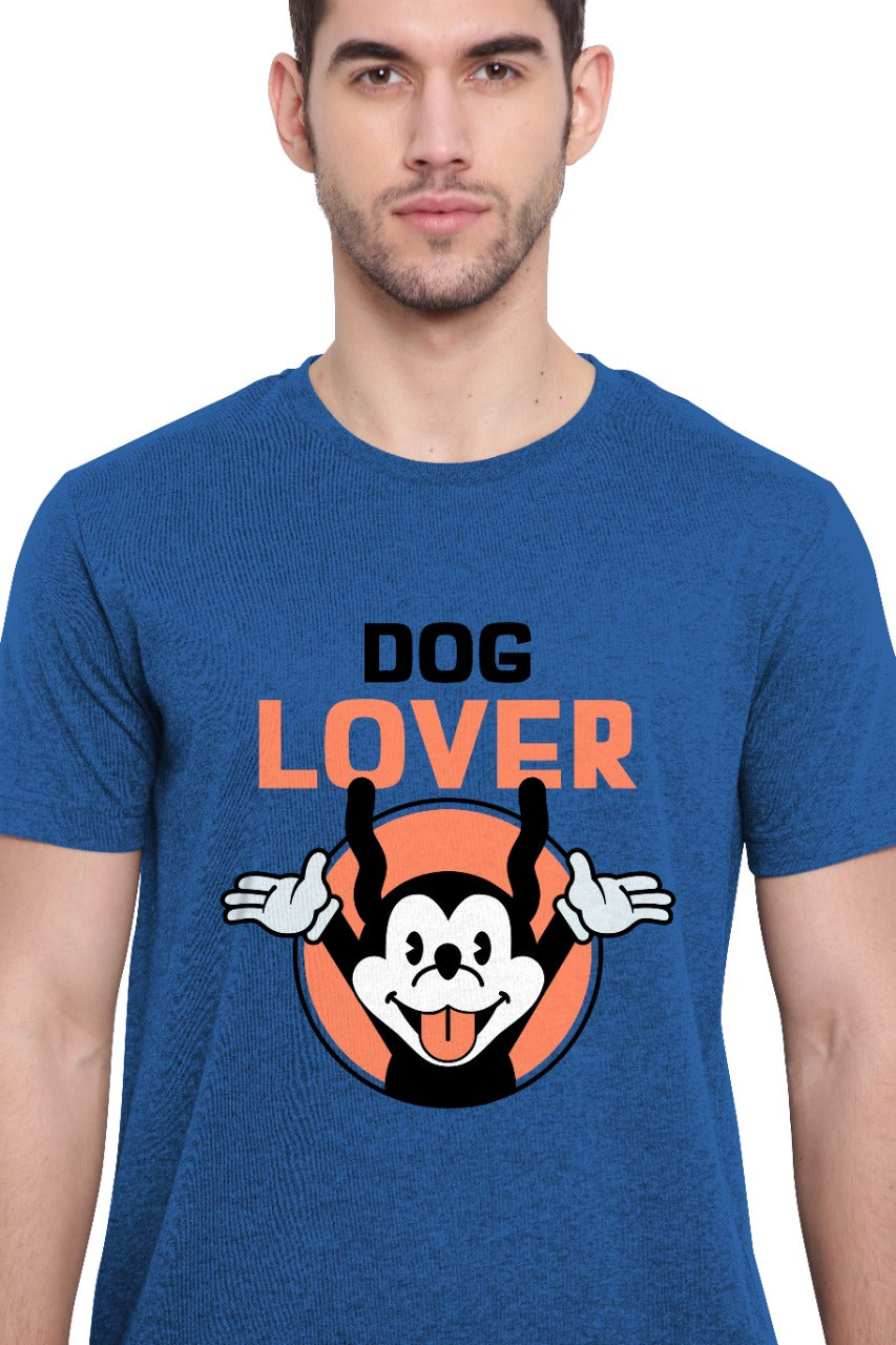 Poomer Printed T-Shirt Dog Lover - Blue
