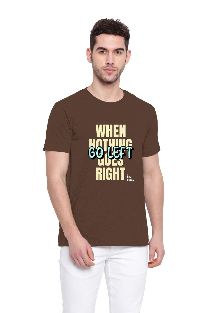 Poomer Printed T-Shirt Go Left - Brown