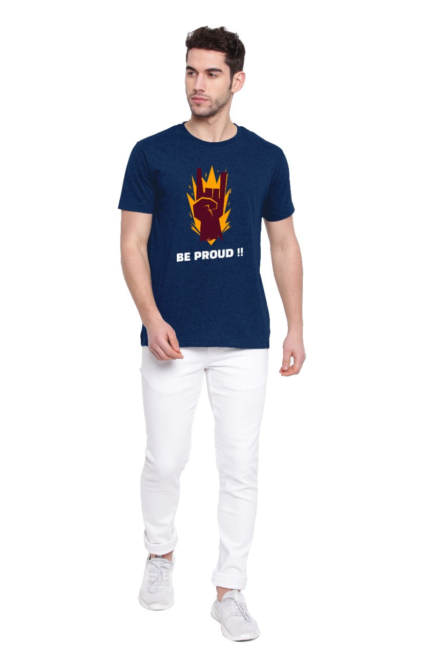 Poomer Printed T-Shirt Proud - Oxford Blue