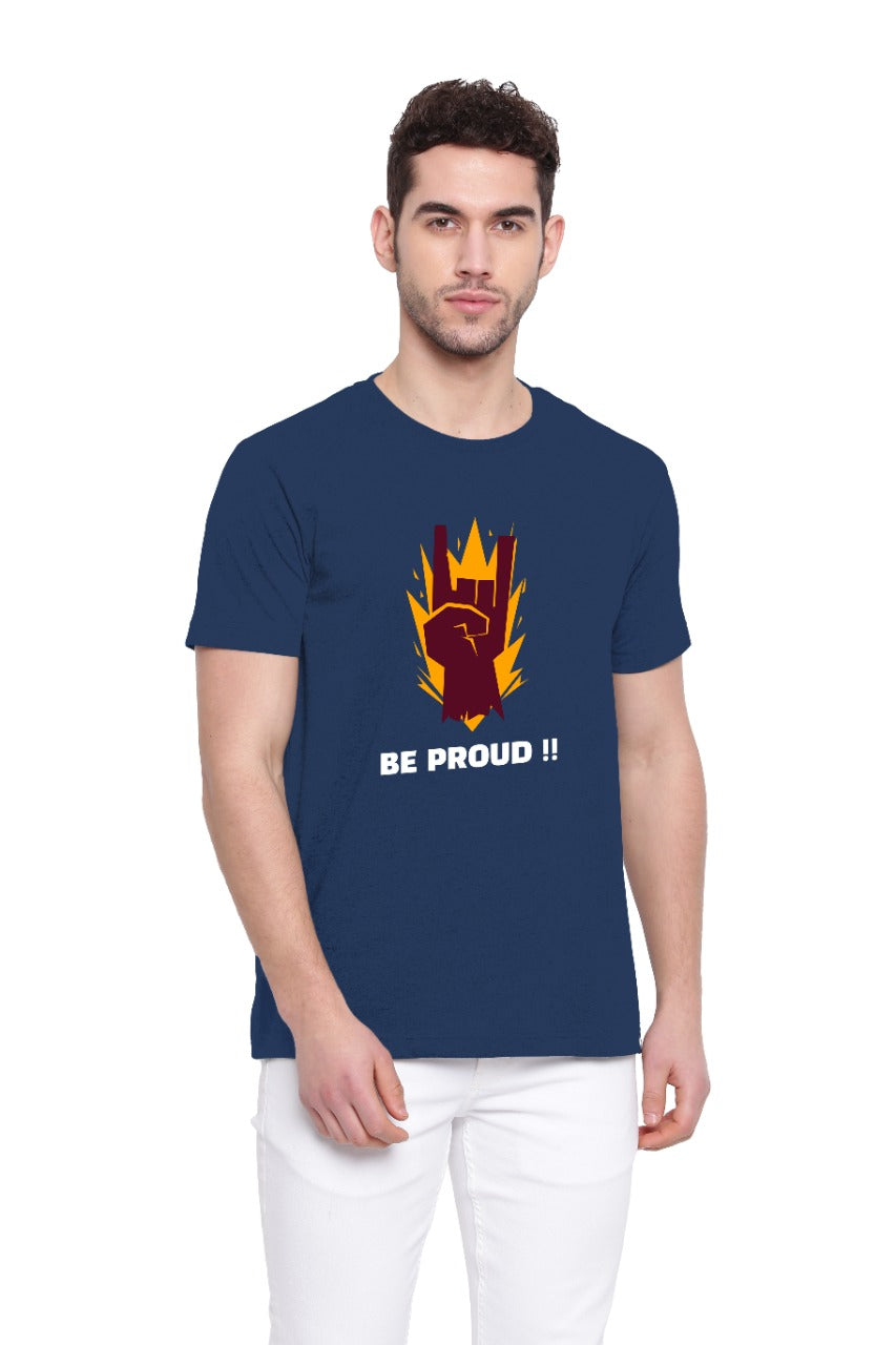 Poomer Printed T-Shirt Proud - Oxford Blue