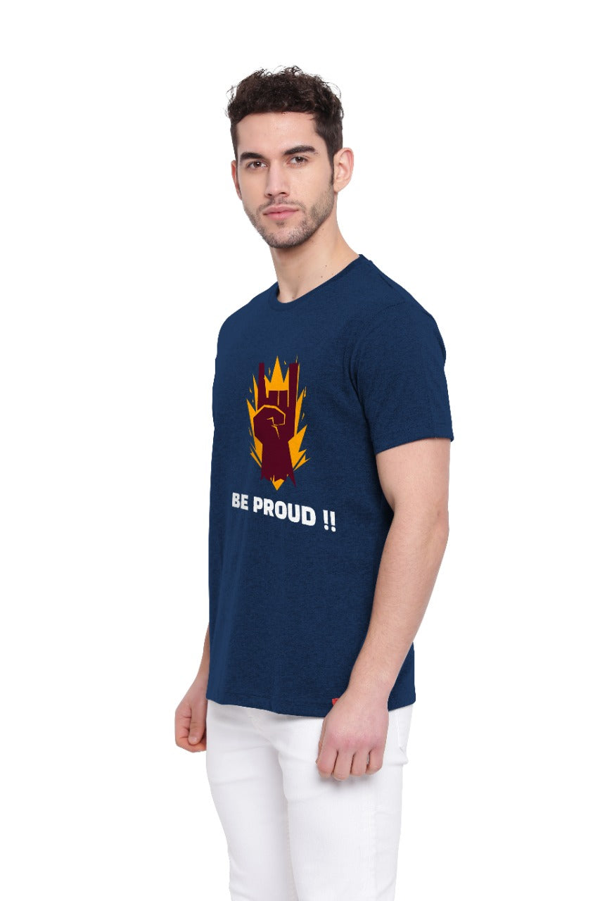 Poomer Printed T-Shirt Proud - Oxford Blue