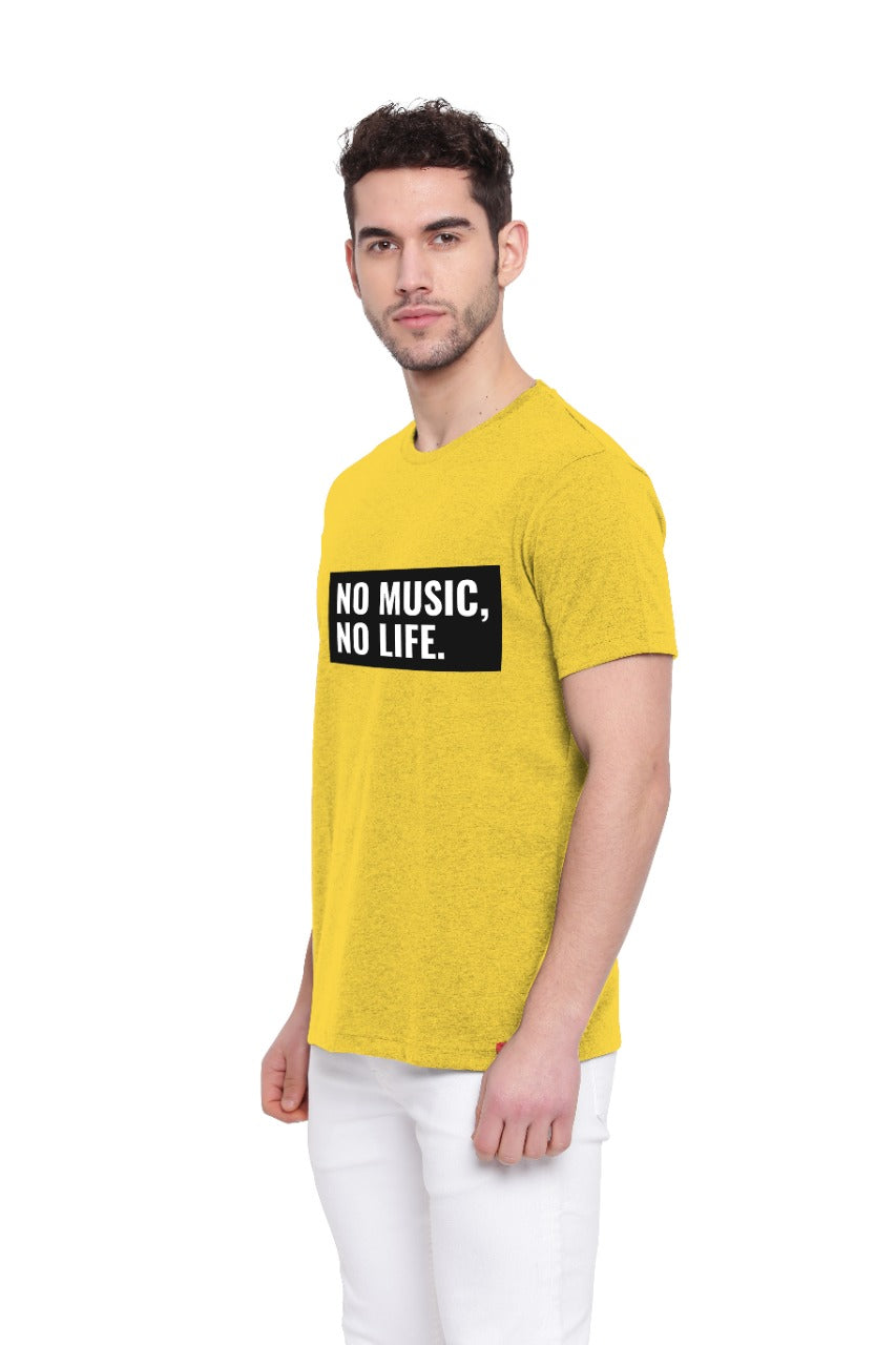 Poomer Printed T-Shirt Music - Yellow