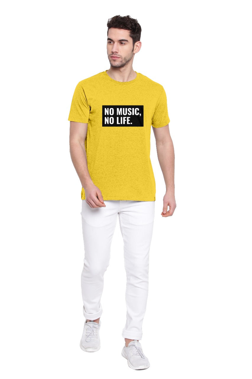 Poomer Printed T-Shirt - No Music No Life