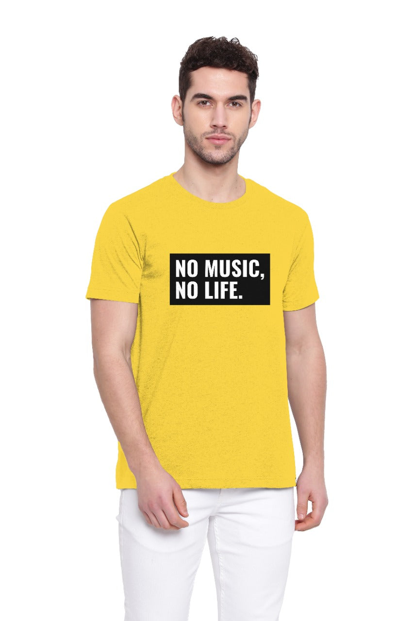 Poomer Printed T-Shirt - No Music No Life
