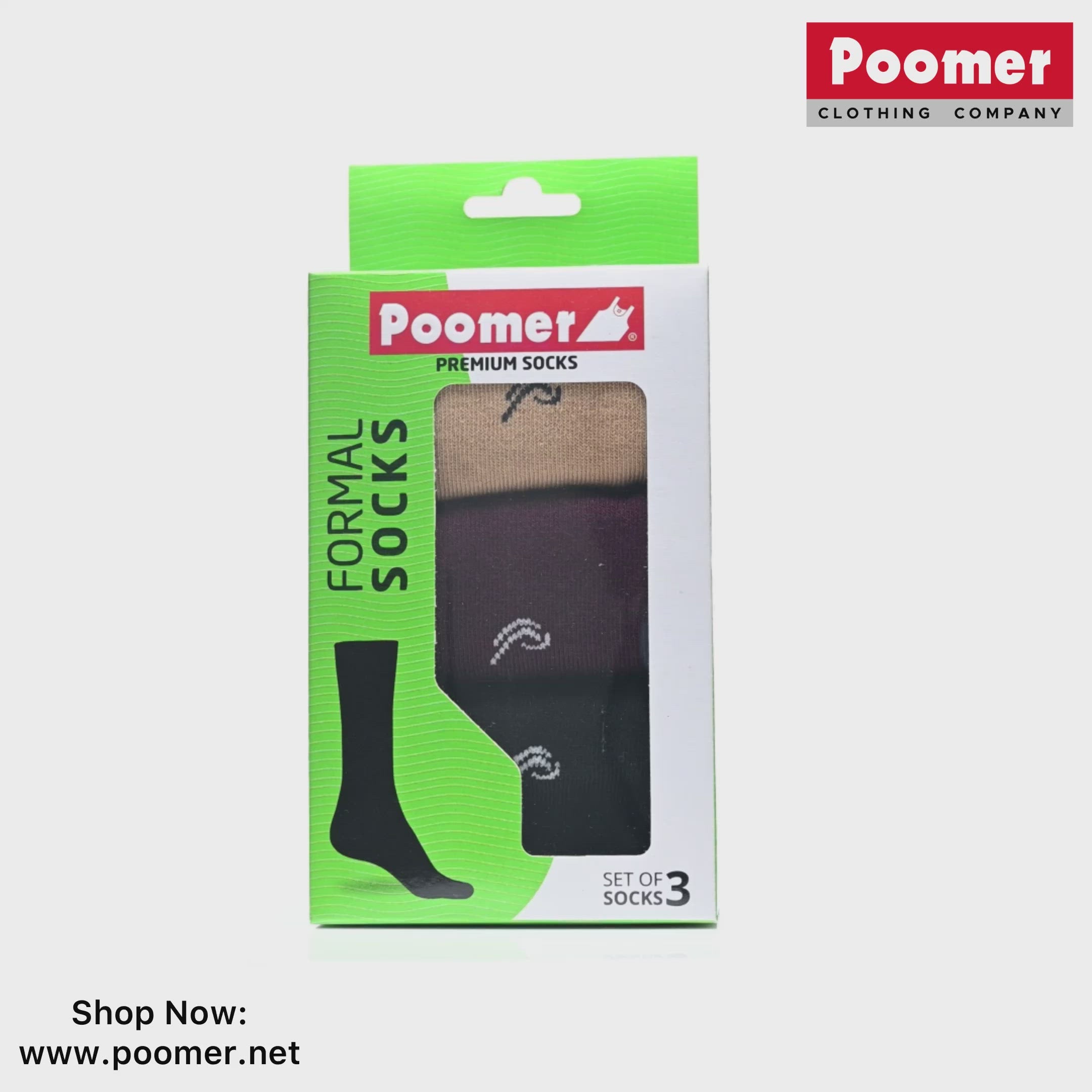 Poomer Formal full length Socks - Premium (Set of 3 pairs)